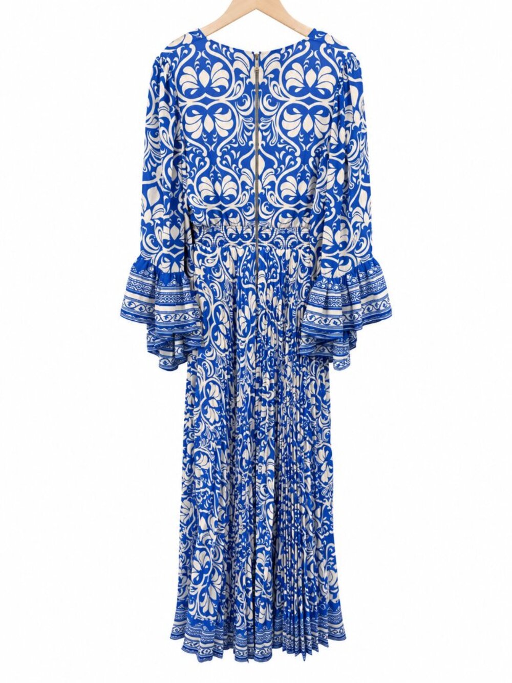 NWT Alice + Olivia Selene Pleated Maxi Dress Soiree True Blue Floral Size 8 $895 - Picture 13 of 13
